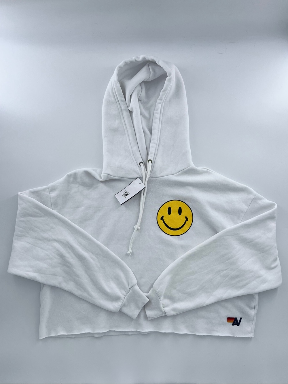 Aviator Nation White Smiley Hoodie NWT Size XS